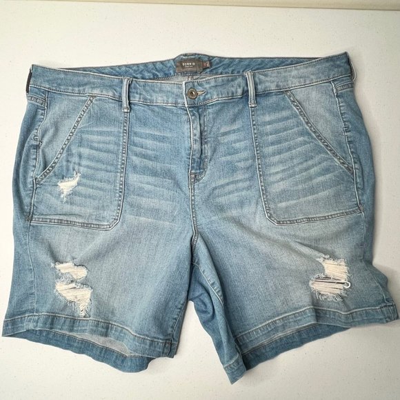 Torrid Womens Jean Shorts Size 26 High Rise Distressed Denim - Picture 1 of 10
